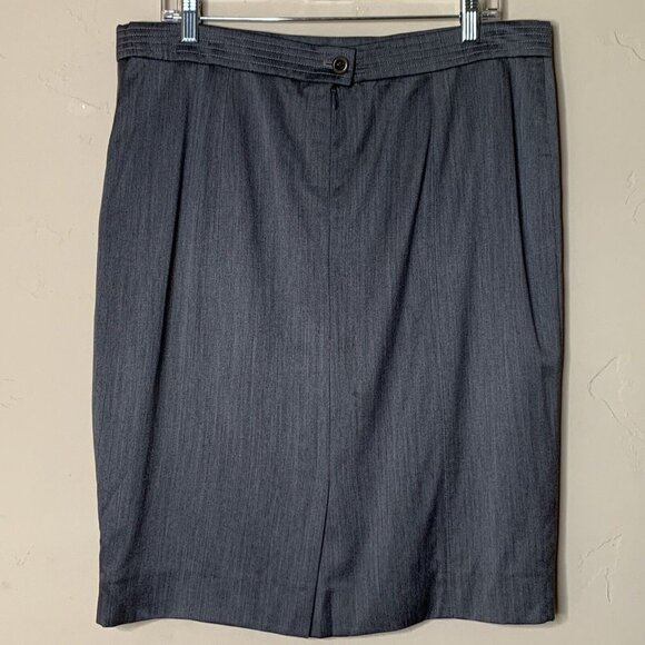 Escada Women's Margaretha Ley Virgin Wool Blend Pencil Skirt Lined 44 XL Gray - Picture 3 of 10